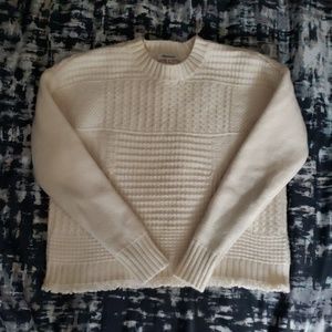 Madewell waffle knit cropped boxy fit sweater